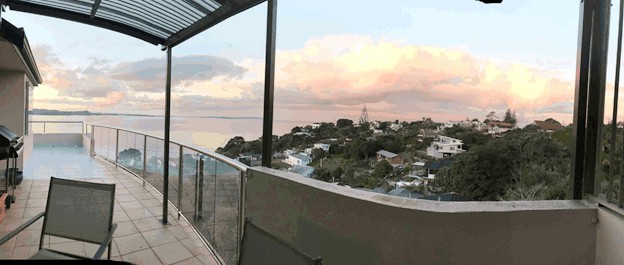 Claire’s incredible view from her home in Auckland